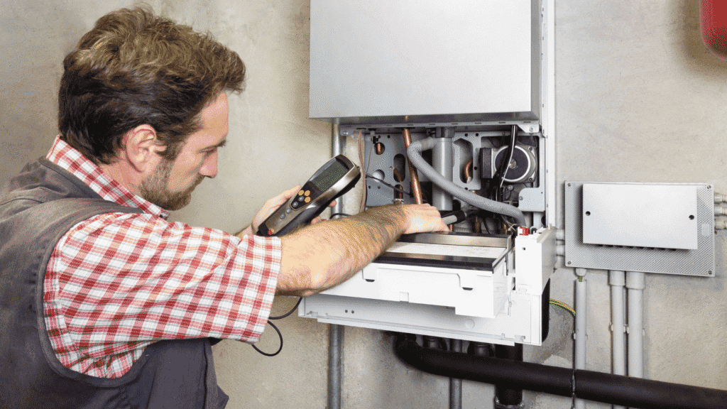 Homeowner reviewing comprehensive home energy survey report with expert recommendations.